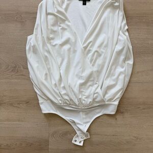 Express White Women's Wrap Bodysuit